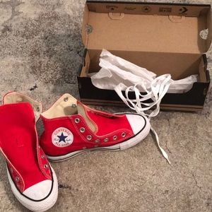 Red high top Converse